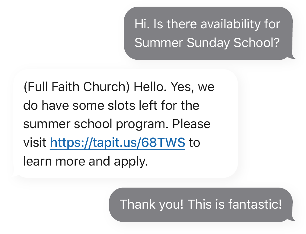 Text Enabled Landline Industry - Religious Organizations