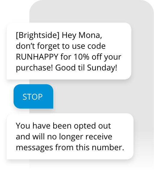 Opt out text example