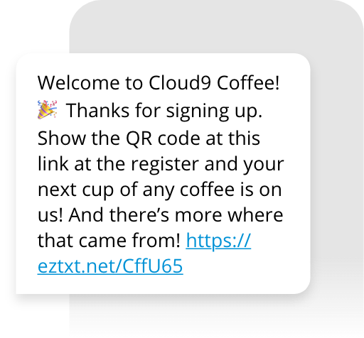 Welcome QR Text Example