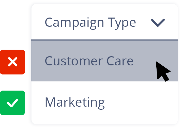 Selecting campaign type