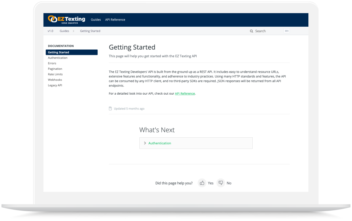 Developers - Getting Started Screenshot
