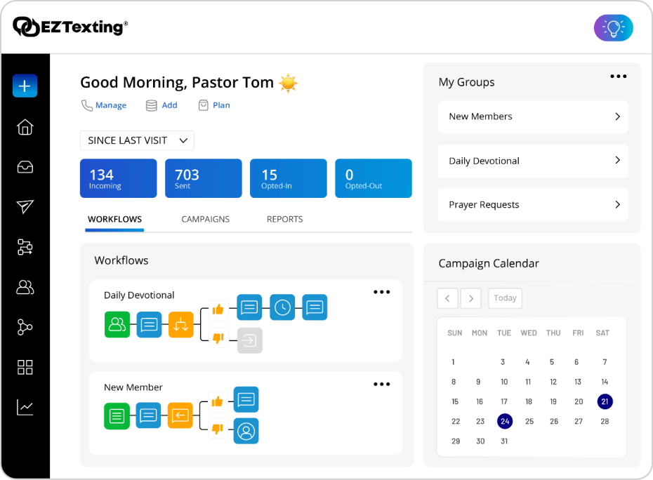 EZ Texting Dashboard