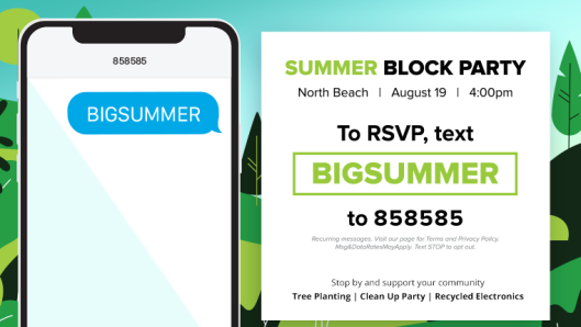 Sample promo ad with short code