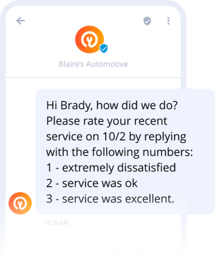 Customer Survey Text Message