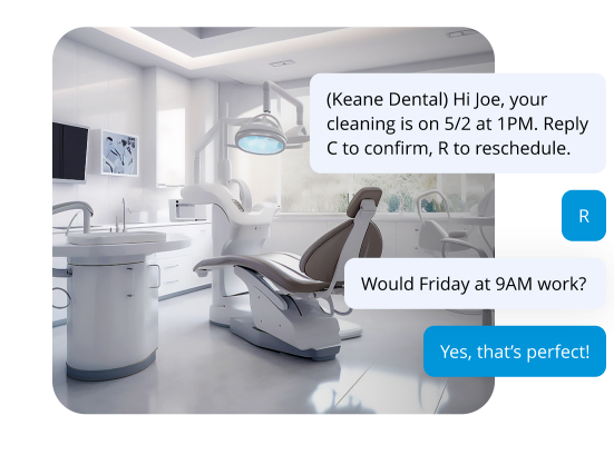 Reschedule appointments with text