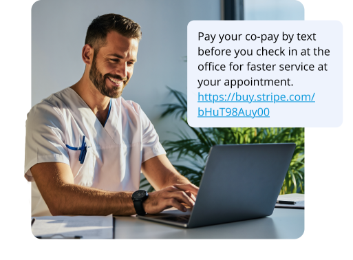 Healthcare payment link by text