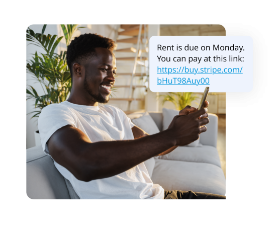 Property management payment link by text