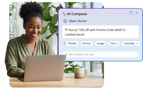 AI Compose text messages for promotions
