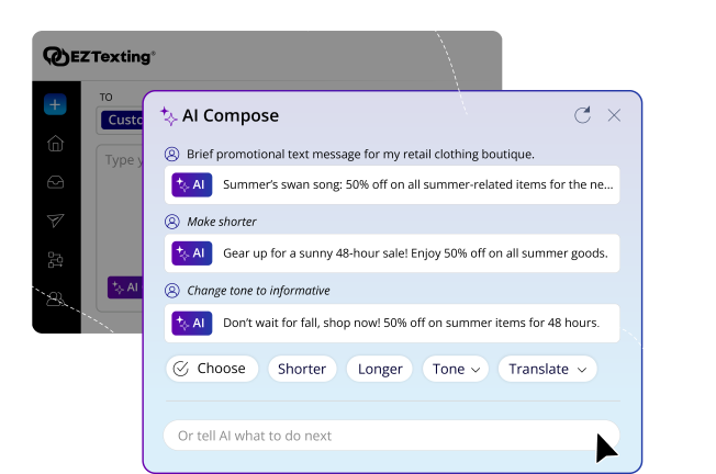 AI Compose text messaging with AI