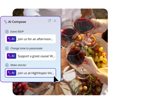 Events with ai texting