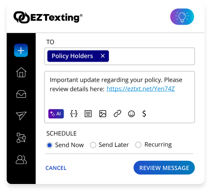 EZ Texting SMS marketing for insuarance