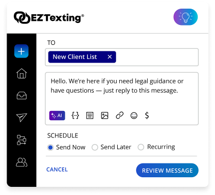 EZ Texting SMS marketing for law firms