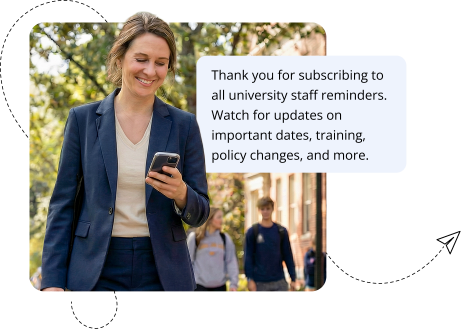 Text alerts to faculty and staff