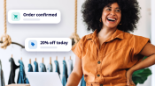 Small business owner with SMS notifications